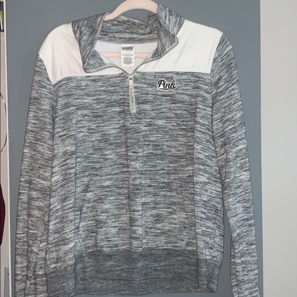 Pink Grey quarter zip